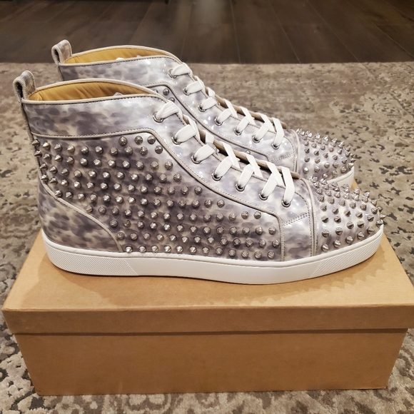 Christian Louboutin Louis Orlato Patent Leather Spiked High Top Sneaker - Picture 6 of 9